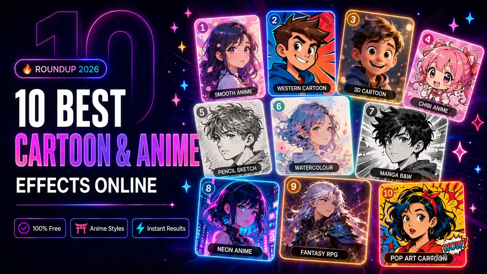 10 Best Cartoon and Anime Photo Effects Online Free in 2026 — MyPicEffects blog
